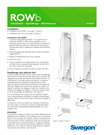 Swegon ROWb Mode d'emploi | Fixfr