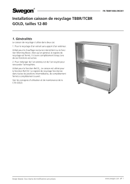 Swegon TBBR Recirculation section Mode d'emploi