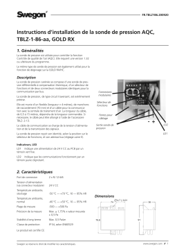 Swegon tblz-1-86 Sonde de pression AQC Mode d'emploi