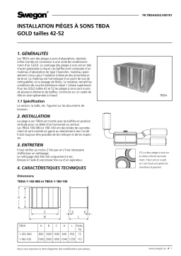 Swegon TBDA Silencer Mode d'emploi