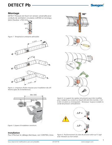 Swegon DETECT Pressure Mode d'emploi | Fixfr