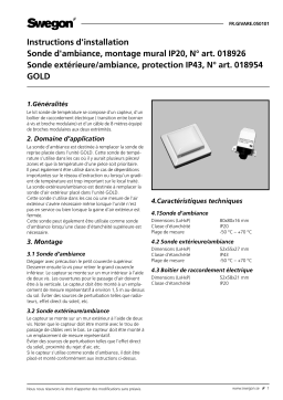 Swegon GIVARE Room sensor Mode d'emploi