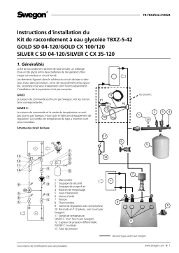 Swegon TBXZ-5-42 Kit de raccordement à eau glycolée Mode d'emploi