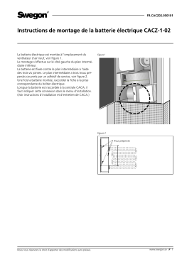 Swegon CACZ-1-02 Electric heater Mode d'emploi