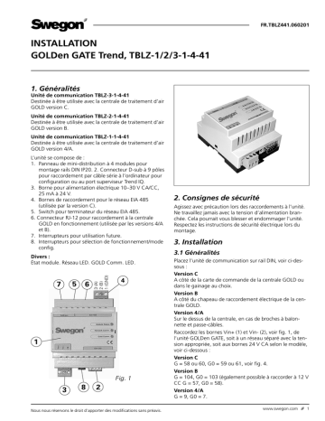 Swegon TBLZ-4-41 Module de communication Mode d'emploi | Fixfr