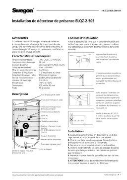 Swegon ELQZ-2-505 Presence detector Mode d'emploi