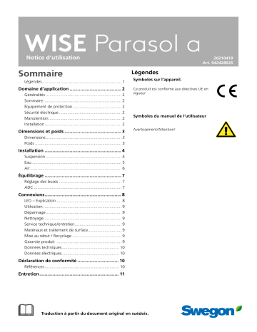 Swegon WISE Parasol a Mode d'emploi | Fixfr