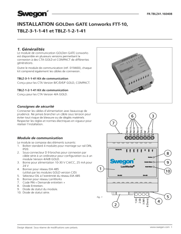 Swegon TBLZ-41 Mode d'emploi | Fixfr