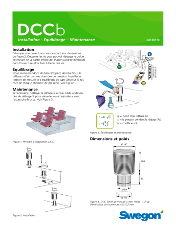 Swegon DCCb Mode d'emploi | Fixfr