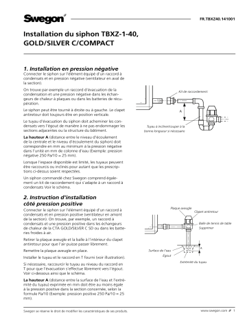 Swegon TBXZ-1-40 Siphon Mode d'emploi | Fixfr