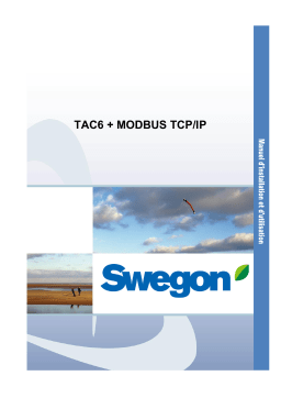 Swegon TAC6 Mode d'emploi