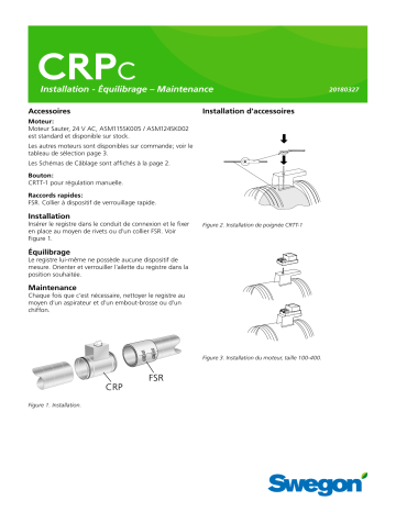 Swegon CRPc Mode d'emploi | Fixfr