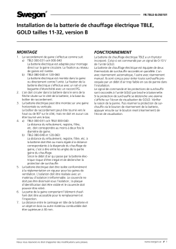 Swegon TBLE Electric air heater Mode d'emploi