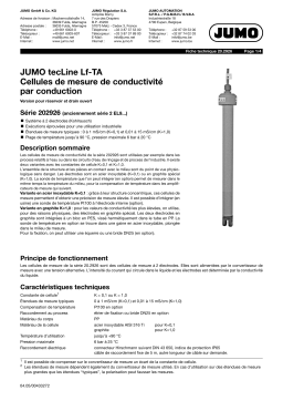 JUMO 202926 tecLine Lf-TA Conductive conductivity measuring cell Fiche technique