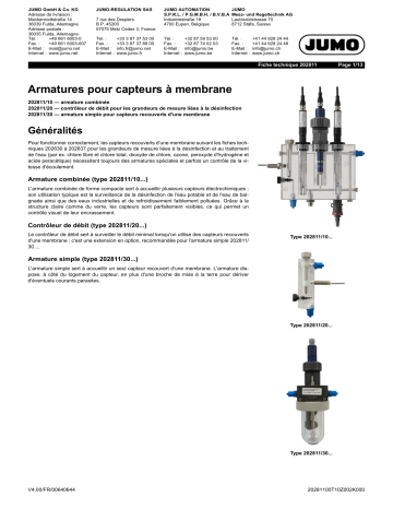 JUMO 202811 Fitting Fiche technique | Fixfr