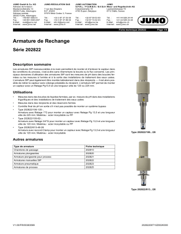 JUMO 202822 Manual Retractable Holder Fiche technique | Fixfr