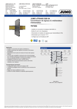 JUMO 707203/04/05/08/09/17/18/85/86 Signal and Isolating Converter Series 6 mm Fiche technique