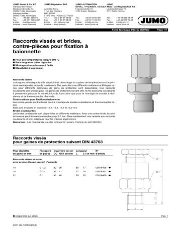 JUMO 909750 Flange Fiche technique | Fixfr