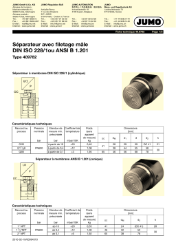 JUMO Pressure Separator Fiche technique