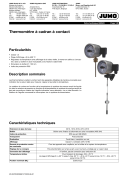 JUMO 60.8523 Contact dial thermometer Fiche technique