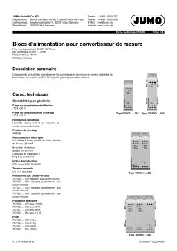 JUMO 707500 Power Supply Unit Fiche technique