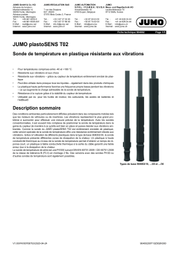 JUMO 904002 Vibration-Resistant Plastic Temperature Probe Fiche technique