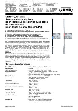 JUMO HEATtemp Probes for Heat Meter Fiche technique