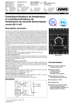 JUMO 701130 Electronic temperature monitor Fiche technique