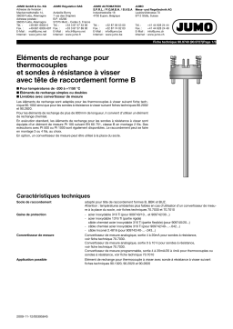 JUMO Measuring Inserts for Screw-In RTD Probe Fiche technique