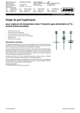 JUMO 902812 Hygienic Thermowell Fiche technique