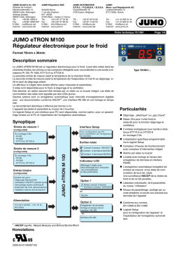 JUMO 701061 Electronic Cooling Controller Fiche technique