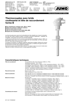 JUMO Push-in Thermocouple Fiche technique