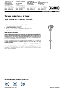 JUMO Screw-In RTD Probe Fiche technique