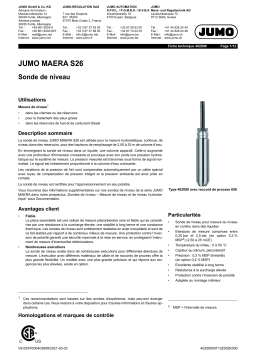 JUMO 402090 Level Probe Fiche technique