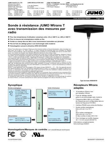 JUMO Wtrans T Probe Fiche technique | Fixfr