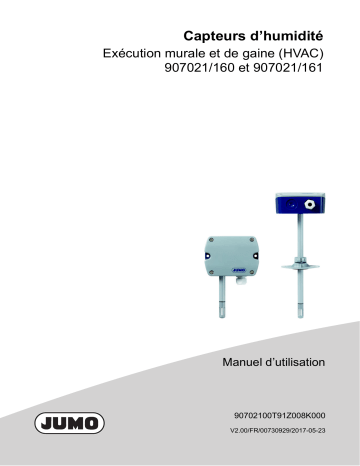 JUMO 907021 Hygro Transducer, Hygrothermal Transducer, and CO2 Measuring Probe Mode d'emploi | Fixfr