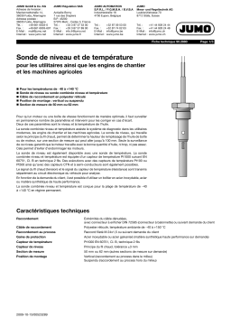 JUMO 902880 Level and Temperature Probe Fiche technique