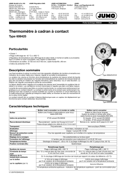 JUMO 60.8425 Contact dial thermometer Fiche technique