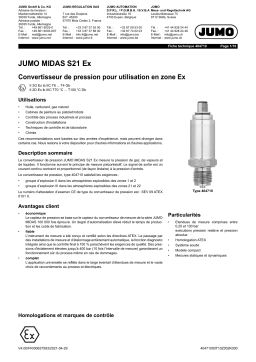 JUMO 404710 Pressure Transmitter Fiche technique