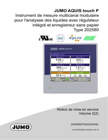 JUMO AQUIS touch P Modular Multichannel Measuring Device for Liquid Analysis Guide d'installation | Fixfr