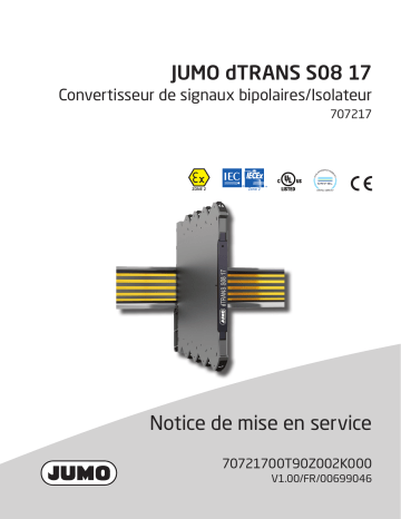 JUMO 707203/04/05/08/09/17/18/85/86 Signal and Isolating Converter Series 6 mm Mode d'emploi | Fixfr