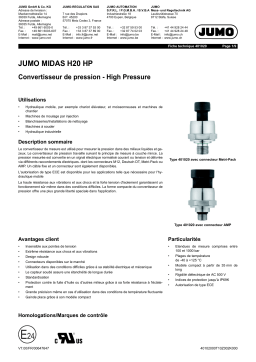 JUMO 401020 High Pressure Fiche technique