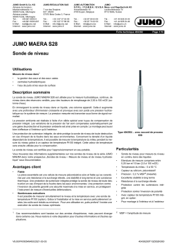 JUMO 404392 Level Probe Fiche technique