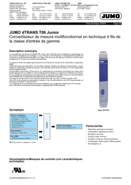 JUMO 707070 Multifunctional Four-Wire Transmitter Fiche technique