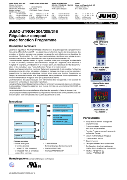 JUMO dTRON 304/308/316 Compact Controller Fiche technique