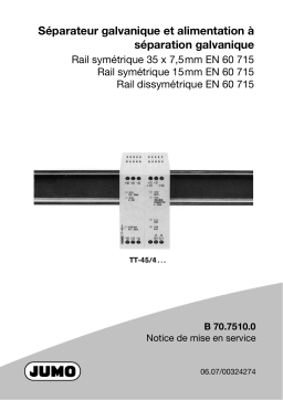 JUMO 707510 Isolating amplifier / supply isolator Manuel utilisateur