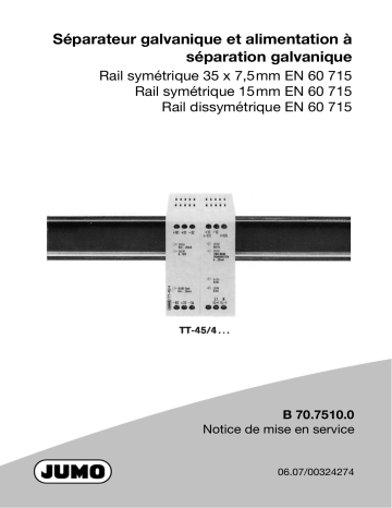 JUMO 707510 Isolating amplifier / supply isolator Manuel utilisateur | Fixfr