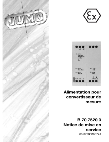 JUMO 707520 Supply unit Manuel utilisateur | Fixfr