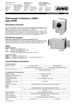 JUMO 604024 Room thermostat ATHR Fiche technique