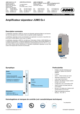 JUMO 707540 Two-Channel Isolating Switch Amplifier Fiche technique